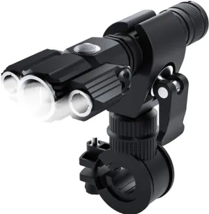 BESPORTBLE 3-lamp Head Aircraft Shape Flashlight Small Rechargeable Front Light Waterproof No Battery