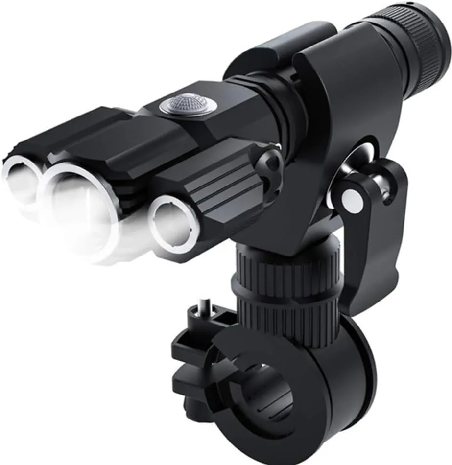 BESPORTBLE 3-lamp Head Aircraft Shape Flashlight Small Rechargeable Front Light Waterproof No Battery
