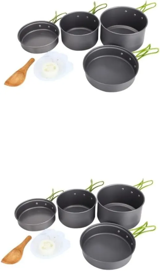 BESPORTBLE Outdoor Tableware Non Pots Kettles Picnic Unbreakable Portable Stove Tent Pan Campfire Grill Plates Kit