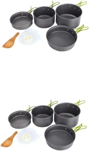 BESPORTBLE Outdoor Tableware Non Pots Kettles Picnic Unbreakable Portable Stove Tent Pan Campfire Grill Plates Kit