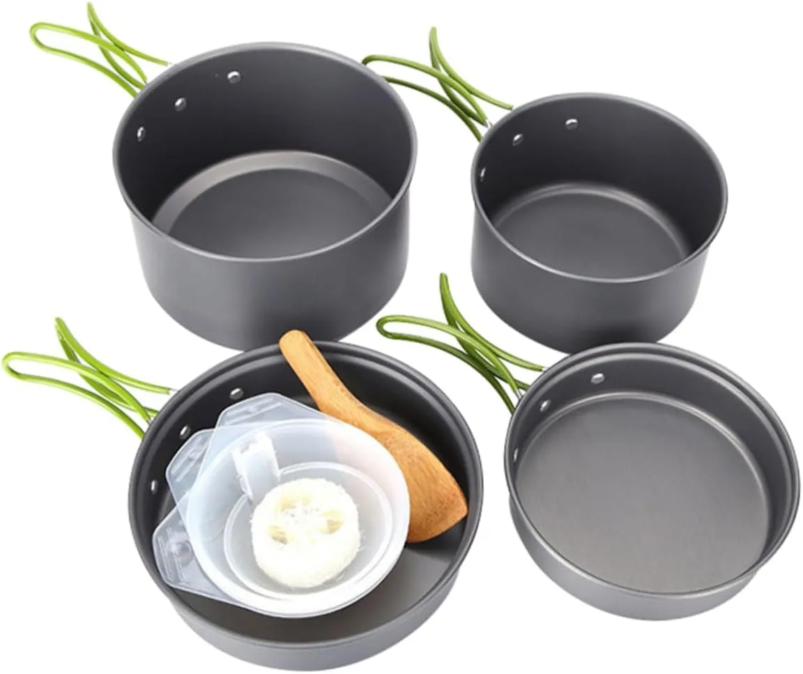 BESPORTBLE Outdoor Tableware Non Pots Kettles Picnic Unbreakable Portable Stove Tent Pan Campfire Grill Plates Kit