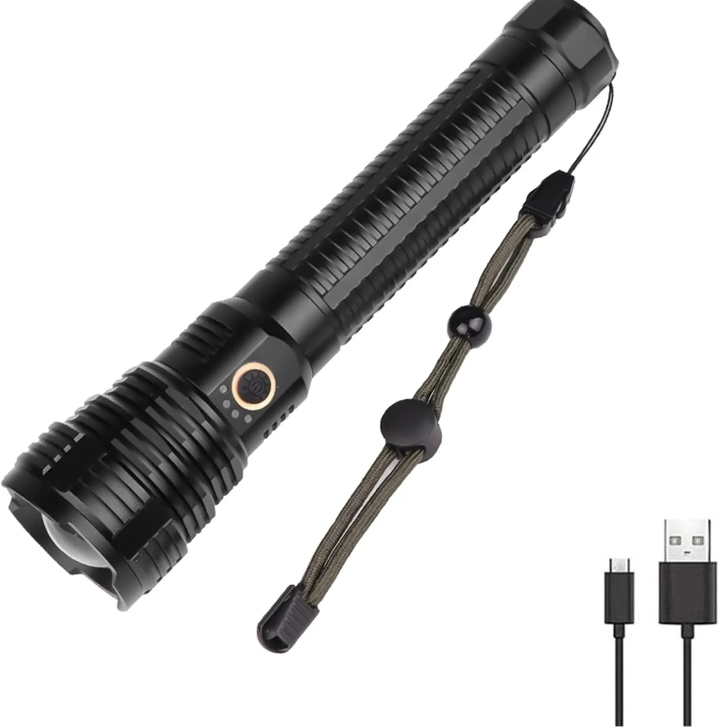 BESTSUN Ultra Bright XHP70 LED Flashlight 18000 Lumens Tactical Rechargeable XHP70 Flashlights 5 Modes Durable Waterproof Zoomable Torch Lamp for Hiking, Camping Traveling Fishing