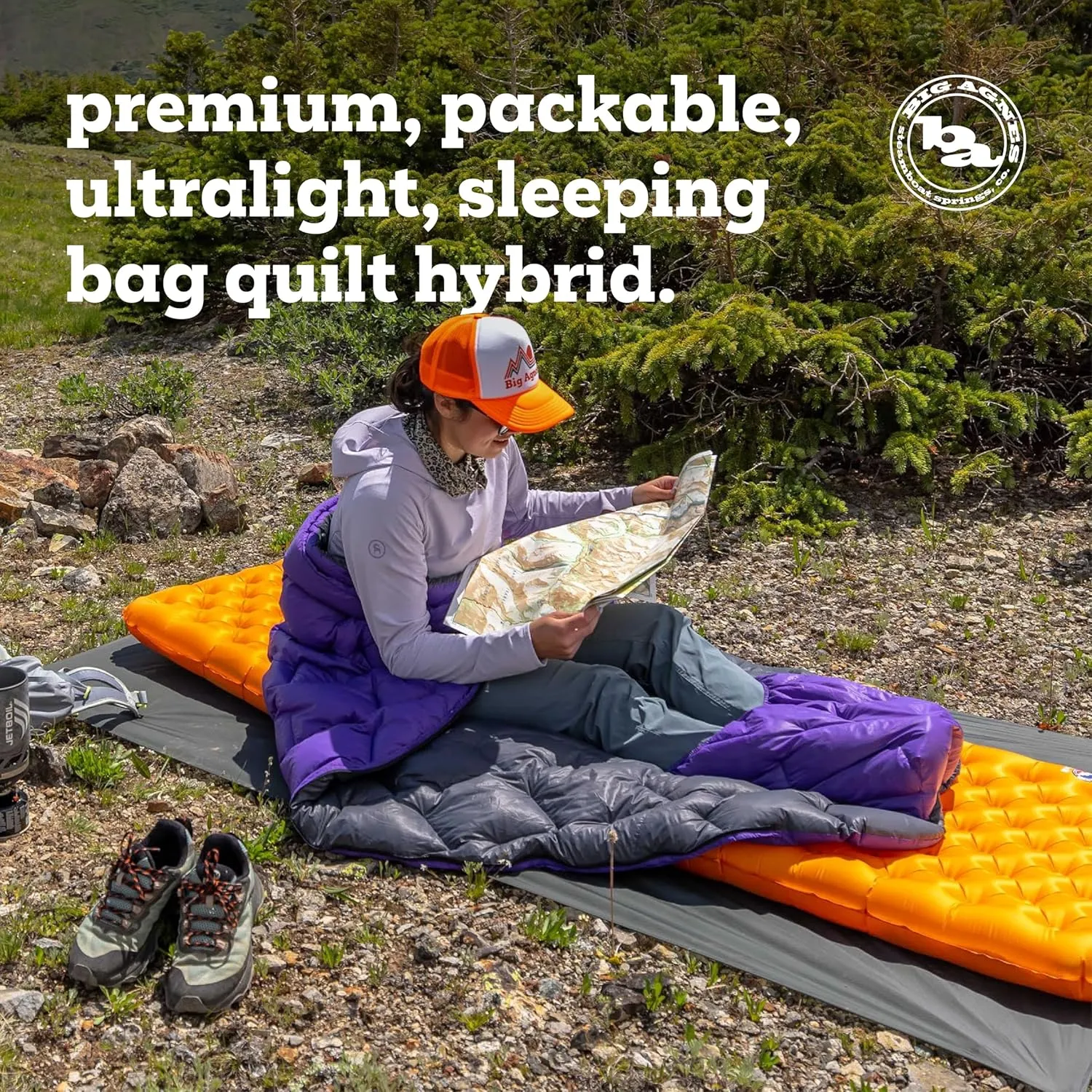 Big Agnes Fly Creek UL - 850 RDS DownTek Ultralight Sleeping Bag, Backpacking Gear, Compact Cold Weather Sleep Quilt