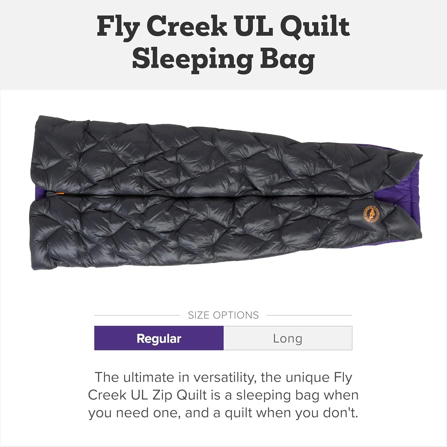 Big Agnes Fly Creek UL - 850 RDS DownTek Ultralight Sleeping Bag, Backpacking Gear, Compact Cold Weather Sleep Quilt