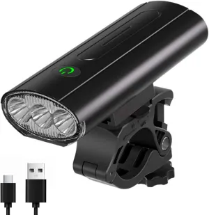 Bike Light, Super Bright Bicycle Headlight, IPX6 Waterproof, 6 Lighting Modes, USB-C Rechargeable Bike Lights for Night Riding, Road, Mountain, Commuter Cyclists
