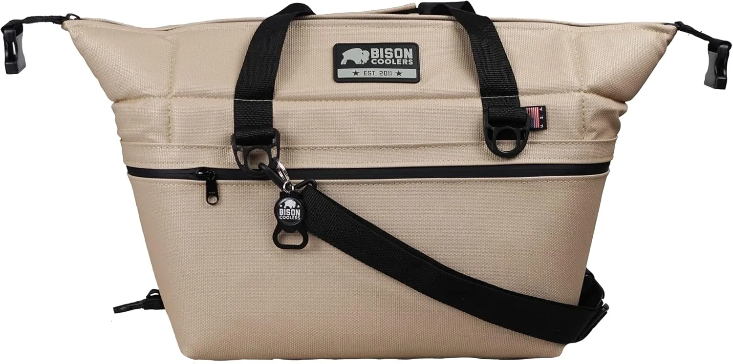 Bison Coolers Softpak Series, Made in USA, Soft Cooler Bag Insulated Leak Proof for Beach, Travel, Camping, Picnic, Car, Trips, 24  Hour Ice Retention