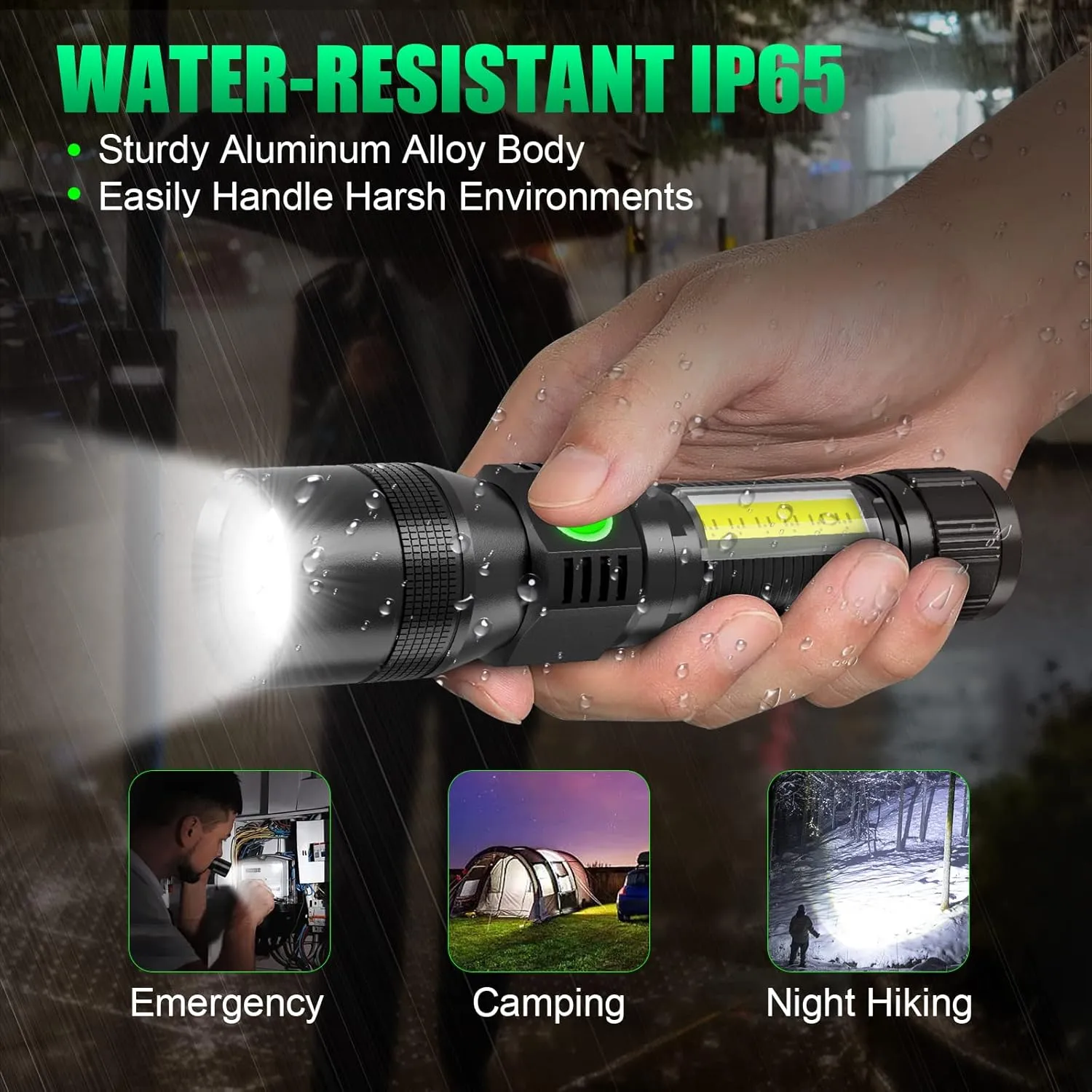 Black Light Flashlight, 3 in-1 Rechargeable Flashlights, UV Light Magnetic LED Flashlight High Lumens, 7 Mode Camping Waterproof Flashlight for Pet Urine Detection, Include case