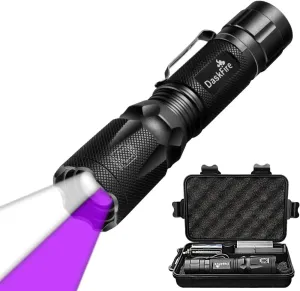 Blacklight Flashlight Kit, 2 in 1 LED UV 395nm Blacklights with 500LM Highlight, 4 Modes, Ultraviolet Torch Light for Pet Urine/Scorpion Detection/Night Fishing/Travel/Camping