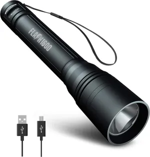 Blazin Rechargeable Flashlight | 1600 Lumen Tactical LED Flashlight with 5 Modes |16 Hours Battery Runtime | 300 Yard Visibility | Powerful Micro-USB Waterproof EDC Torch