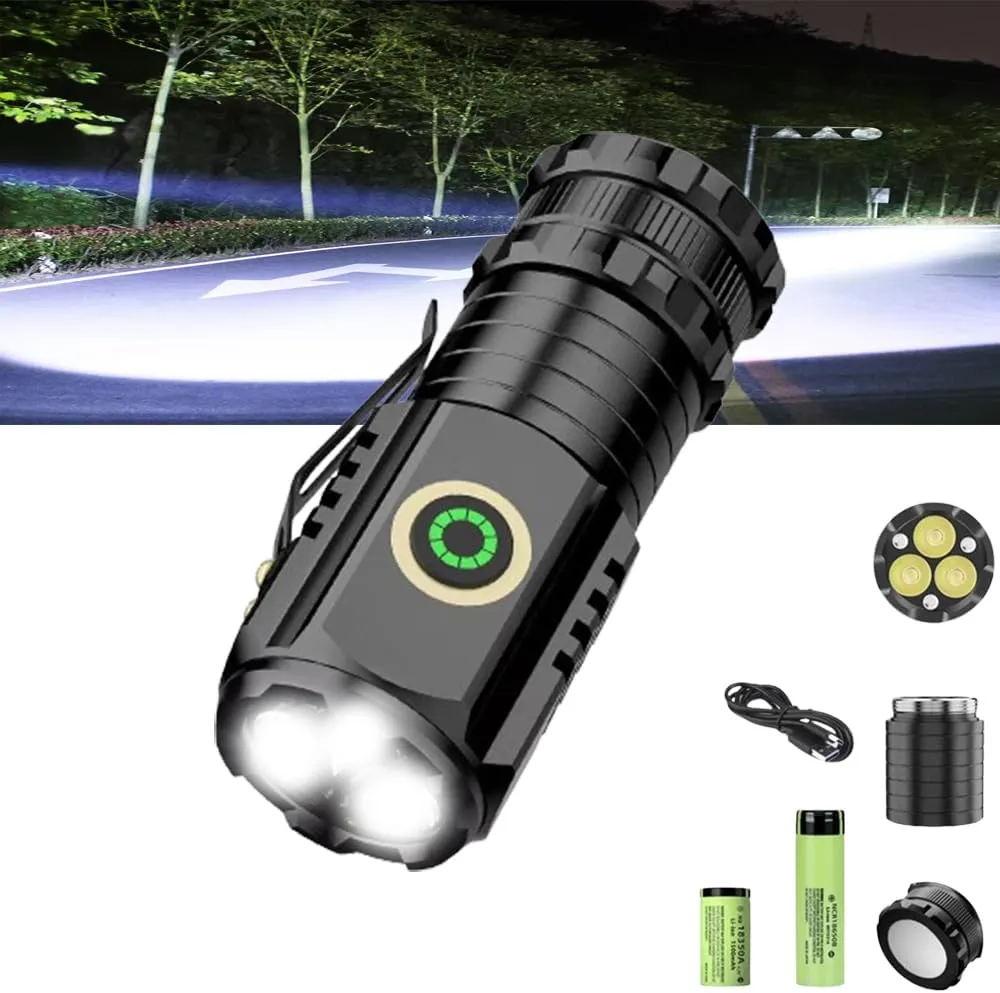 Blitron Flash Light,World Brightest Flashlight,Rechargeable Tactical Flashlight, Magnetic Rechargeable Super Bright Flashlight (Black)