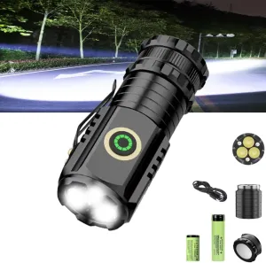 Blitron Flash Light,World Brightest Flashlight,Rechargeable Tactical Flashlight, Magnetic Rechargeable Super Bright Flashlight (Black)