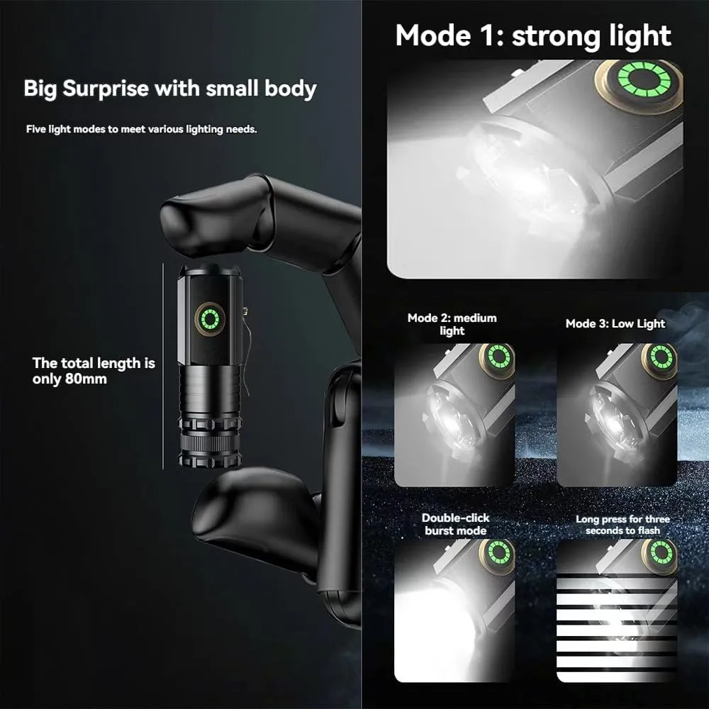 Blitron Flash Light,World Brightest Flashlight,Rechargeable Tactical Flashlight, Magnetic Rechargeable Super Bright Flashlight (Black)
