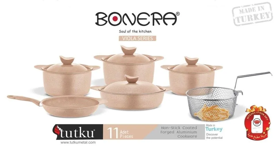 Bonera Tutku Viola Series  11 Piece Pot Set