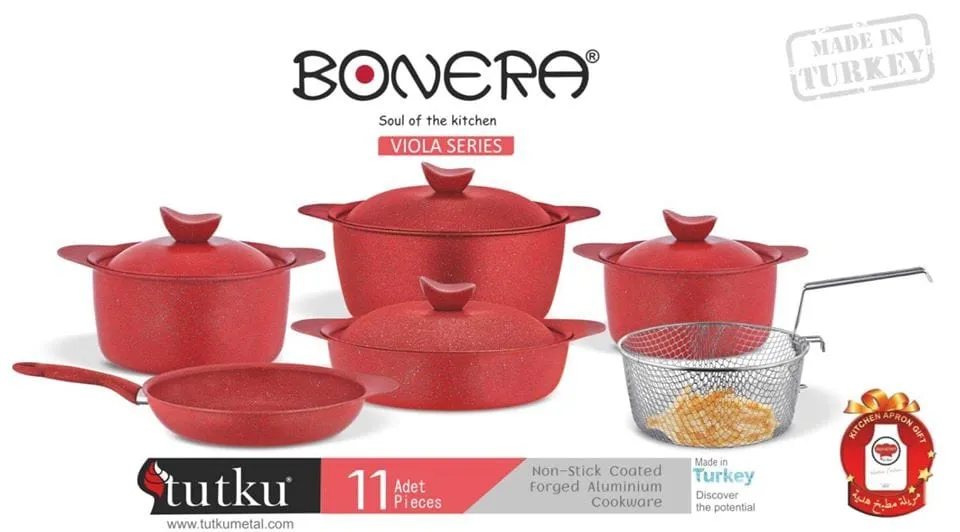 Bonera Tutku Viola Series  11 Piece Pot Set