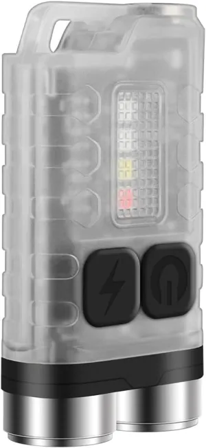 BORUIT V3 Small Powerful EDC Flashlight with Red UV Blue Light -Super Brigh Rechargeable Mini Pocket LED Keychain Flash Light - 10 Mode, USB-C, IP65 Waterproof, Magnet