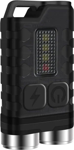 BORUIT V3 Small Powerful EDC Flashlight with Red UV Blue Light -Super Bright Rechargeable Mini Pocket LED Keychain Flash Light - 10 Mode, USB-C, IP65 Waterproof, Magnet