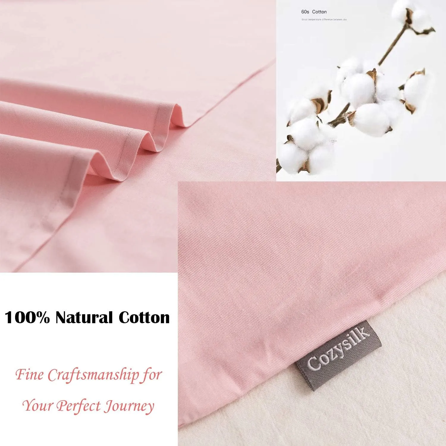 Brand - GANNAFEE Cotton Sleeping Bag Liner with Zipper - 100% Cotton Travel Sheet Sleep Sack Adult - Travel Sleeping Bag for Hotels Camping Hiking