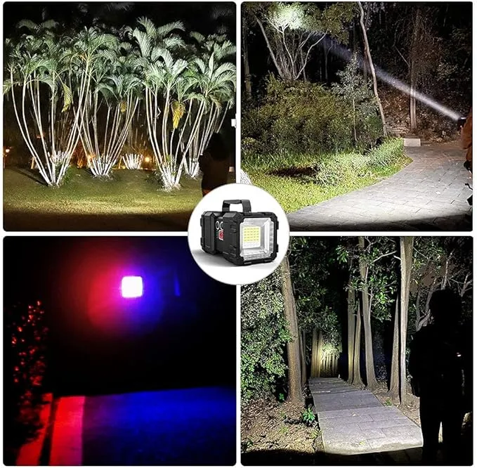 Bright Rechargeable Flashlight Portable Handheld Spotlight Searchlight 15000mAh 4000LM with 3 4 LED Lights Modes, High Lumen Waterproof Flashlight Portable Flashlight-Large
