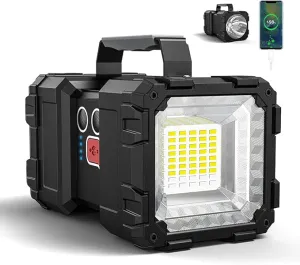 Bright Rechargeable Flashlight Portable Handheld Spotlight Searchlight 15000mAh 4000LM with 3 4 LED Lights Modes, High Lumen Waterproof Flashlight Portable Flashlight-Large