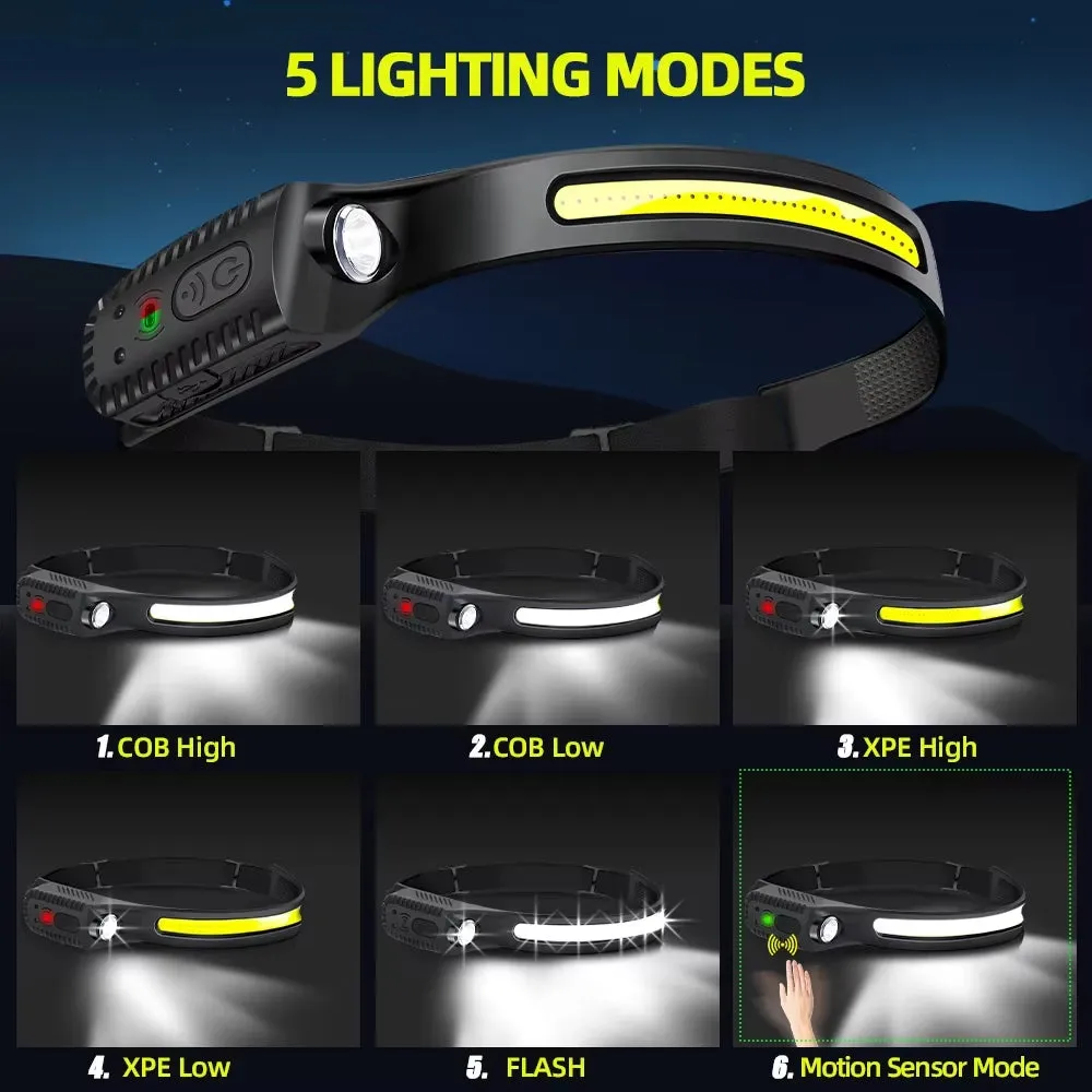 BrightBeam™ USB Rechargeable Sensor Headlamp