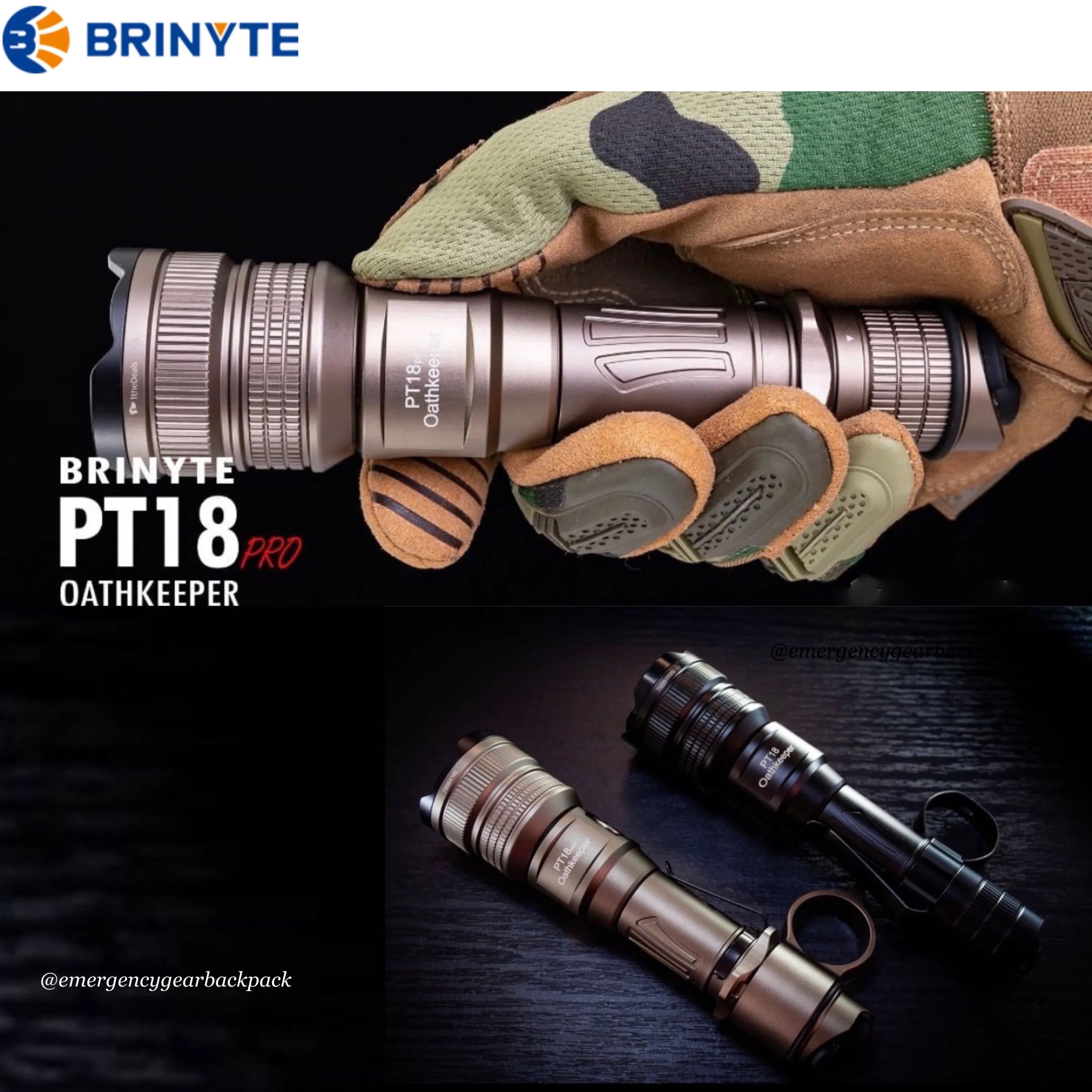 BRINYTE PT18pro Oathkeeper 2000LMS 360M Tactical Flashlight