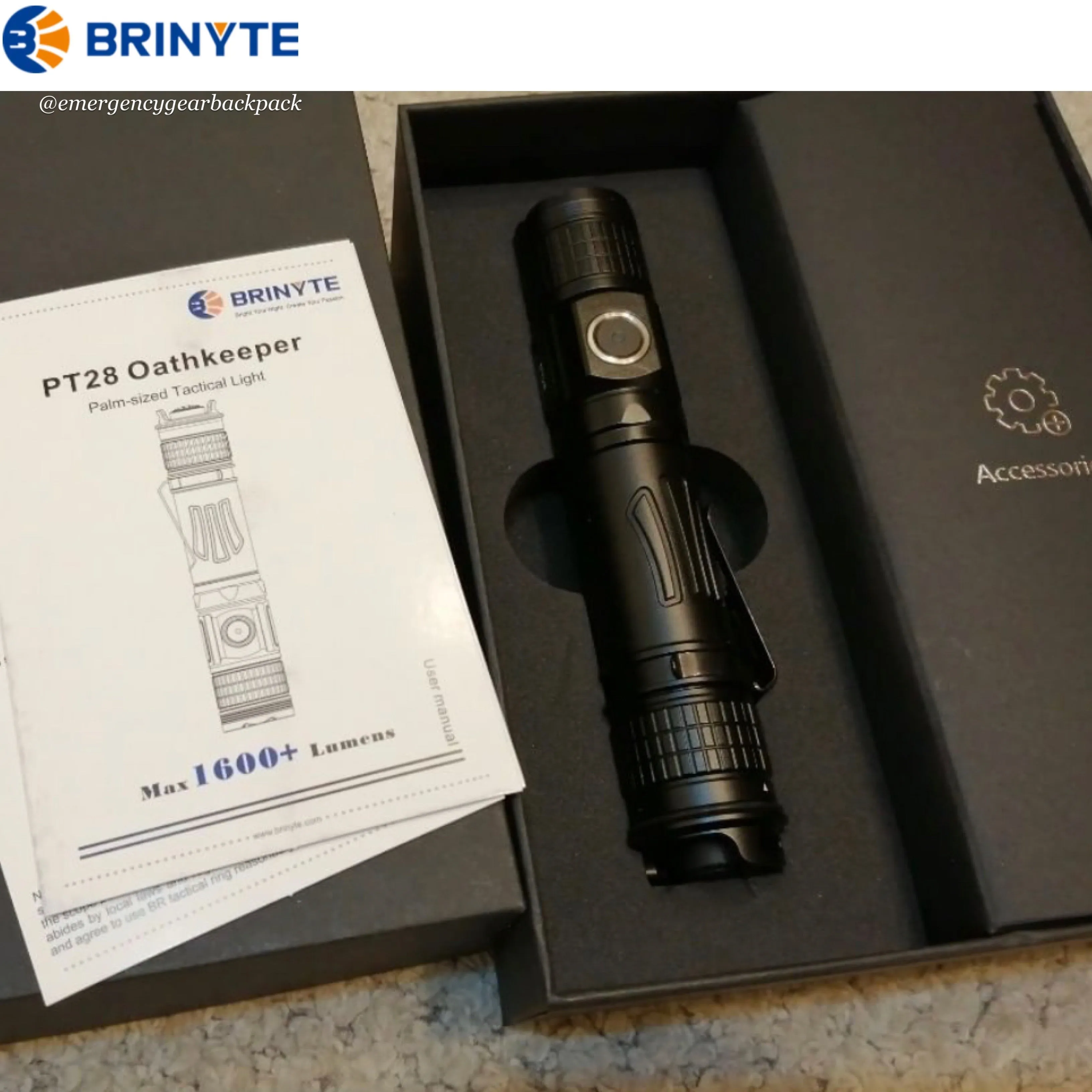 BRINYTE PT28 Oathkeeper 1600LMS 245M Tactical Flashlight