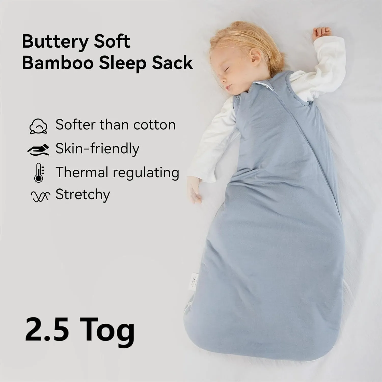 BubblePanda Rayon Made From Bamboo Sleep Sack 2t-3t 2.5 Tog Winter Toddler Sleep Sack 24-36 Months Soft Warm Quilted Baby Wearable Blanket 2-Way Zipper Thick Baby Sleeping Bag