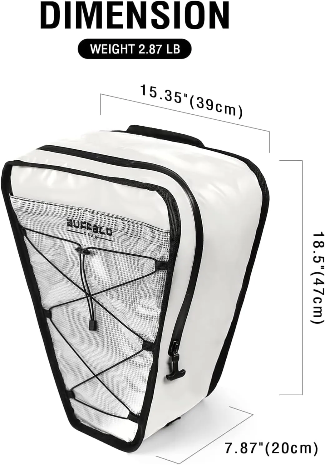 Buffalo Gear Insulated Kayak Cooler 15" x 18" Kayak Cooler Bag with Shoulder Straps for Fishing Kayaking-Keeps Your Catch or Drinks Cold All Day