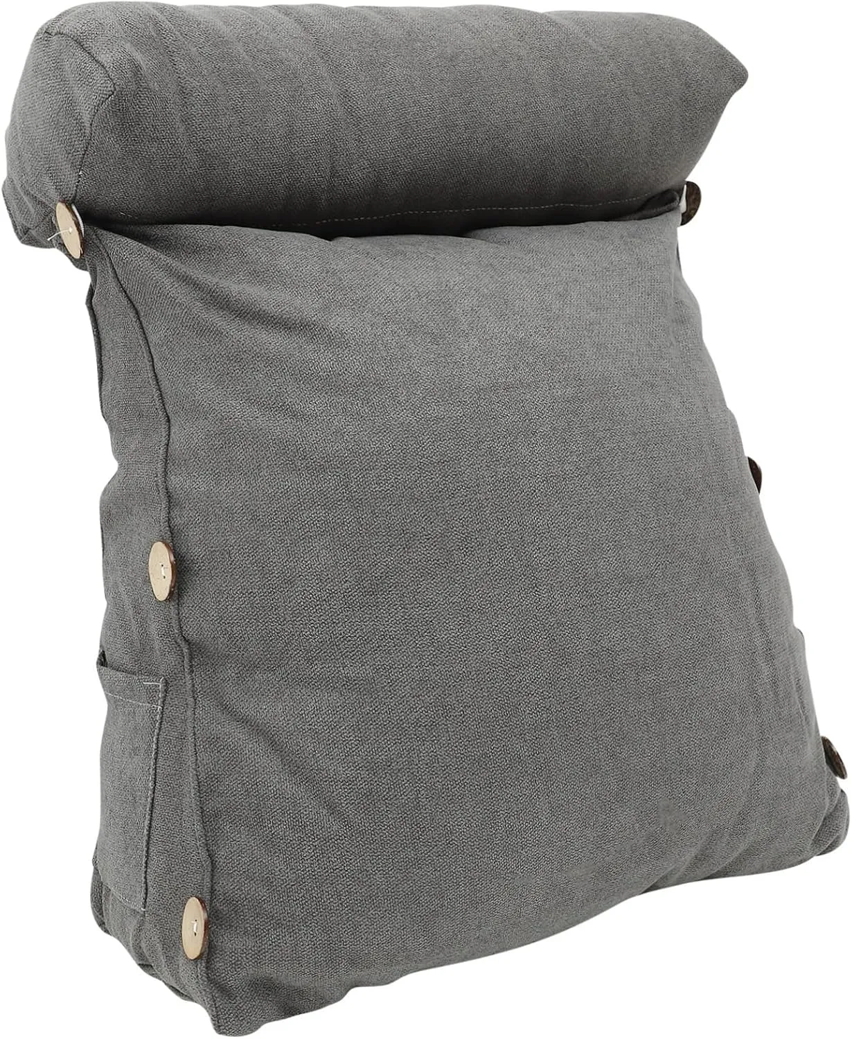 Cabilock Adjustable Triangle Bed Cushion Wedge Pillow for Neck and Back Support Soft Plush Throw Pillow with Round Pillow for Reading Office and Home Use