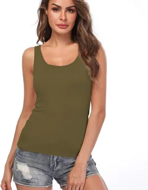 Camisoles for Women with Built in Bra,Basic Yoga Top Layering Tank Top Padded Bra Undershirt(S-3XL)