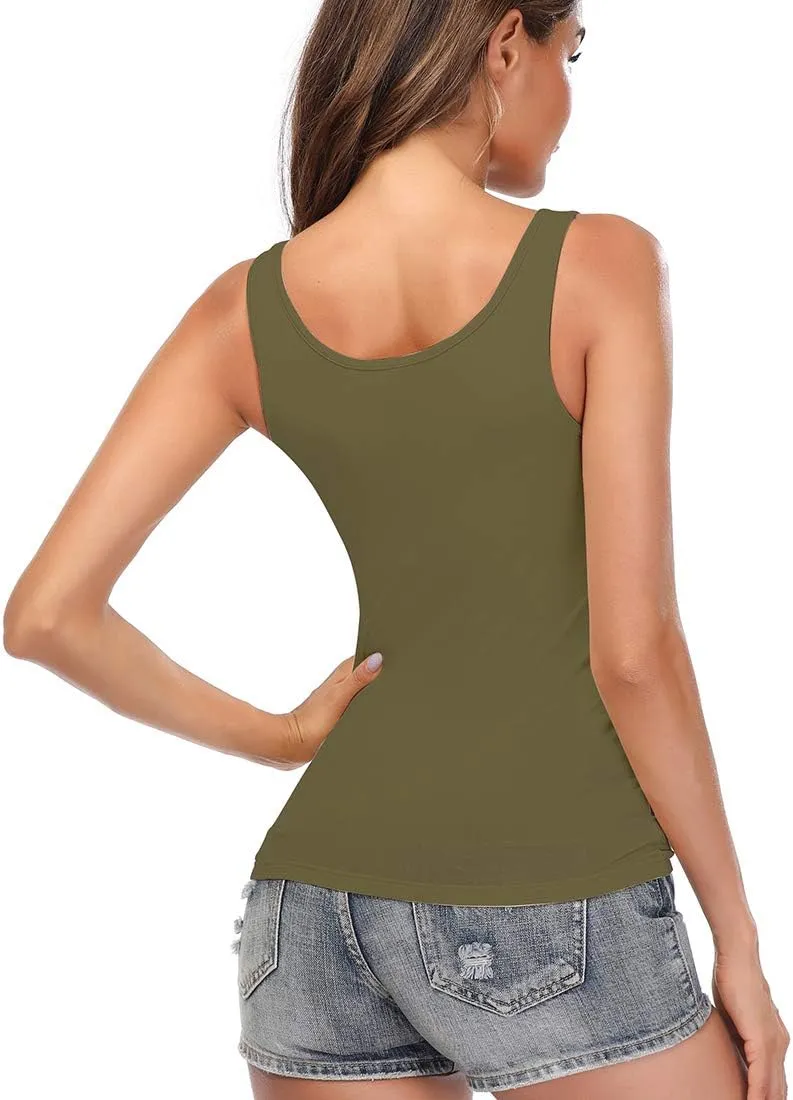Camisoles for Women with Built in Bra,Basic Yoga Top Layering Tank Top Padded Bra Undershirt(S-3XL)