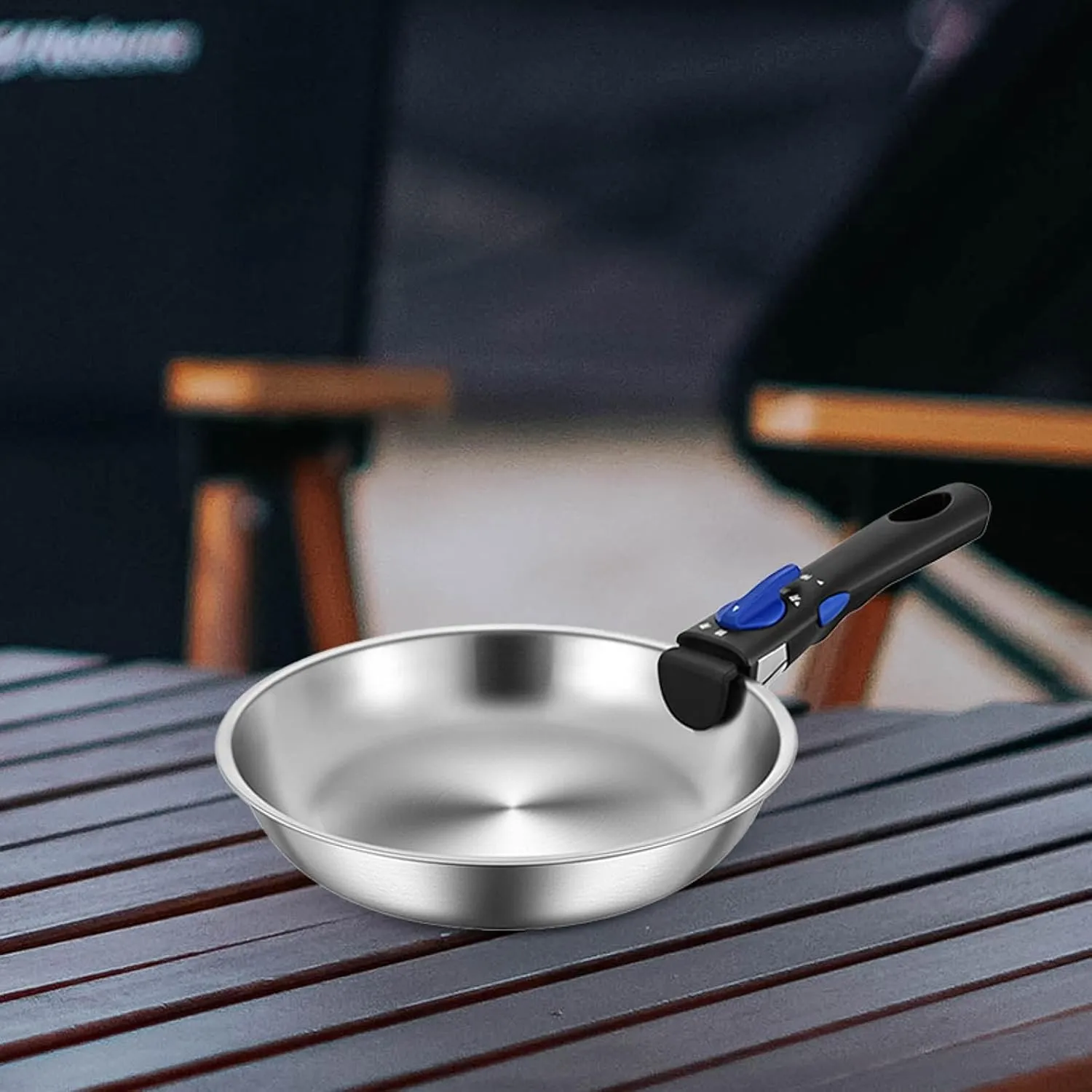 Camp Cookware Camping Frying Pan with Removable Handle Portable Cooking Pot Camping Skillet for Barbecue Hiking Picnic Travel