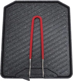 Camp Griddle Pan, Aluminum Alloy Nonstick BBQ Plate Portable Cookware Grill Pan for Outdoor Camping, Folding Handle (Type 1)