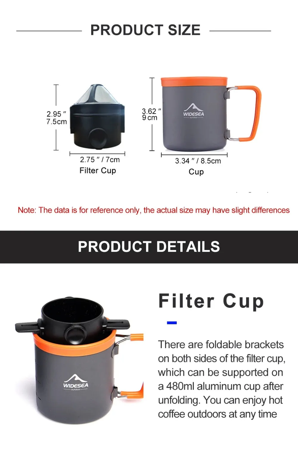 Camping Coffee Maker Set – Lightweight Collapsible Outdoor Mug with Reusable Coffee Filter