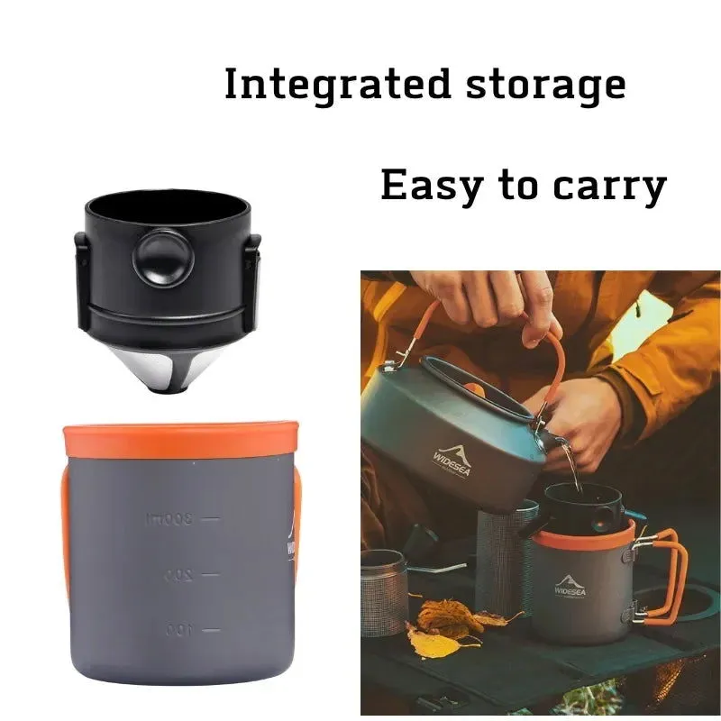 Camping Coffee Maker Set – Lightweight Collapsible Outdoor Mug with Reusable Coffee Filter