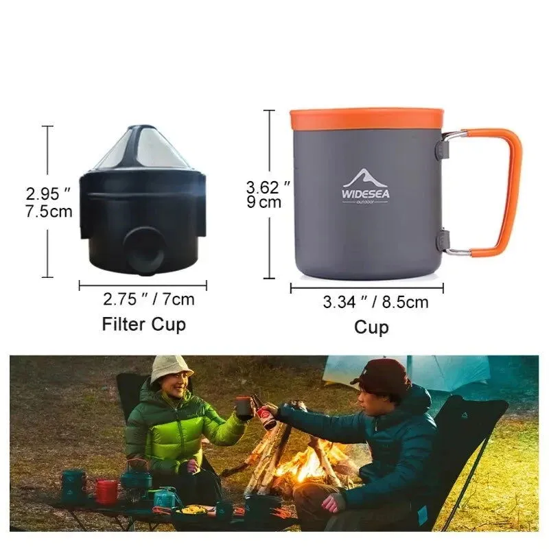 Camping Coffee Maker Set – Lightweight Collapsible Outdoor Mug with Reusable Coffee Filter