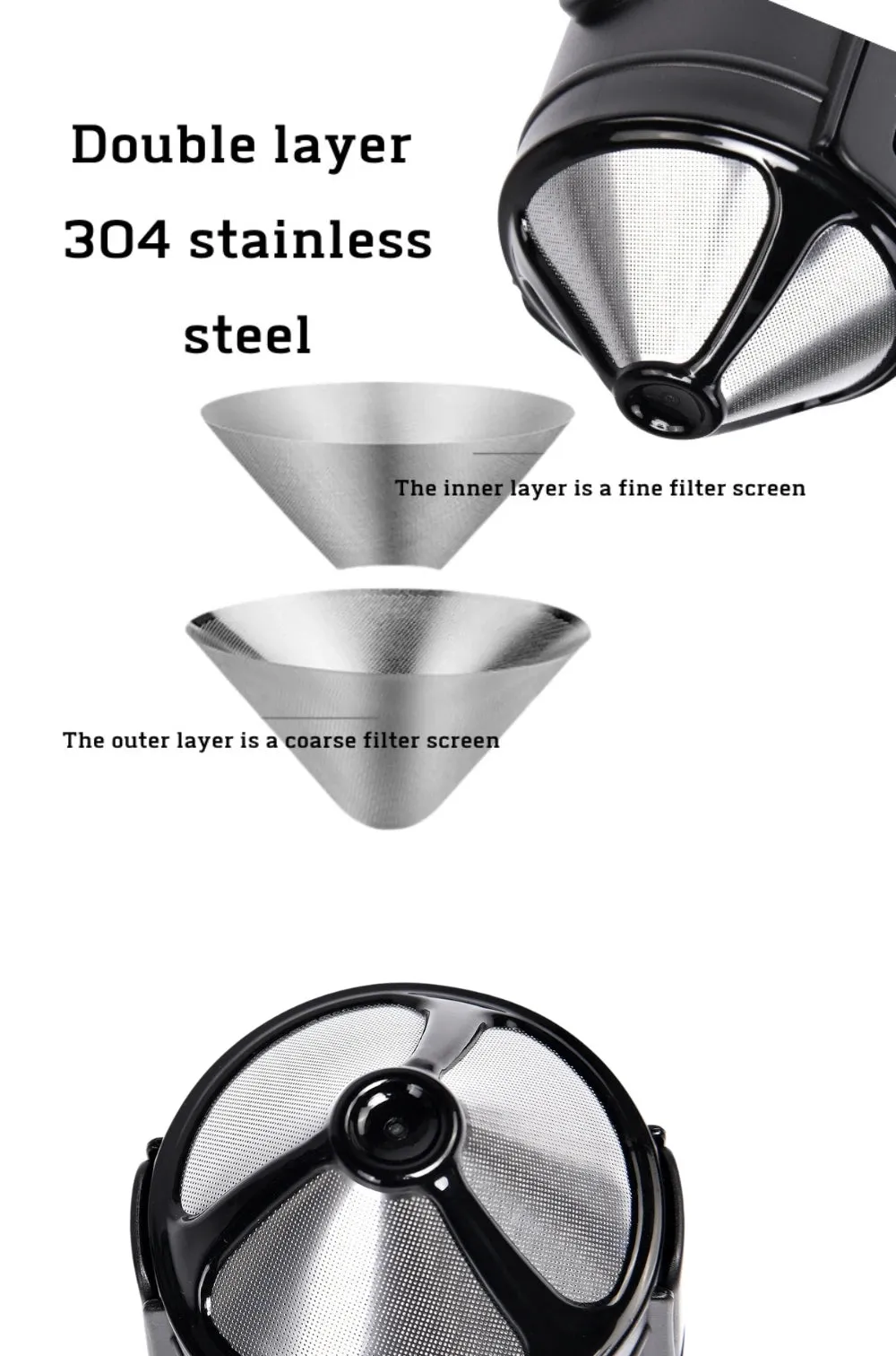Camping Coffee Maker Set – Lightweight Collapsible Outdoor Mug with Reusable Coffee Filter