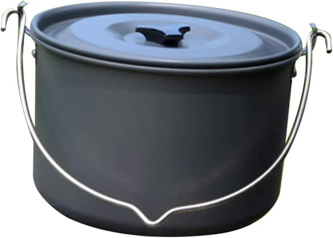Camping Cookware Capacity Hanging Pot Portable Cooking Pot for Outdoor Cooking for Soup Pasta Stew Boiling Water for Picnic and Camping Adventures