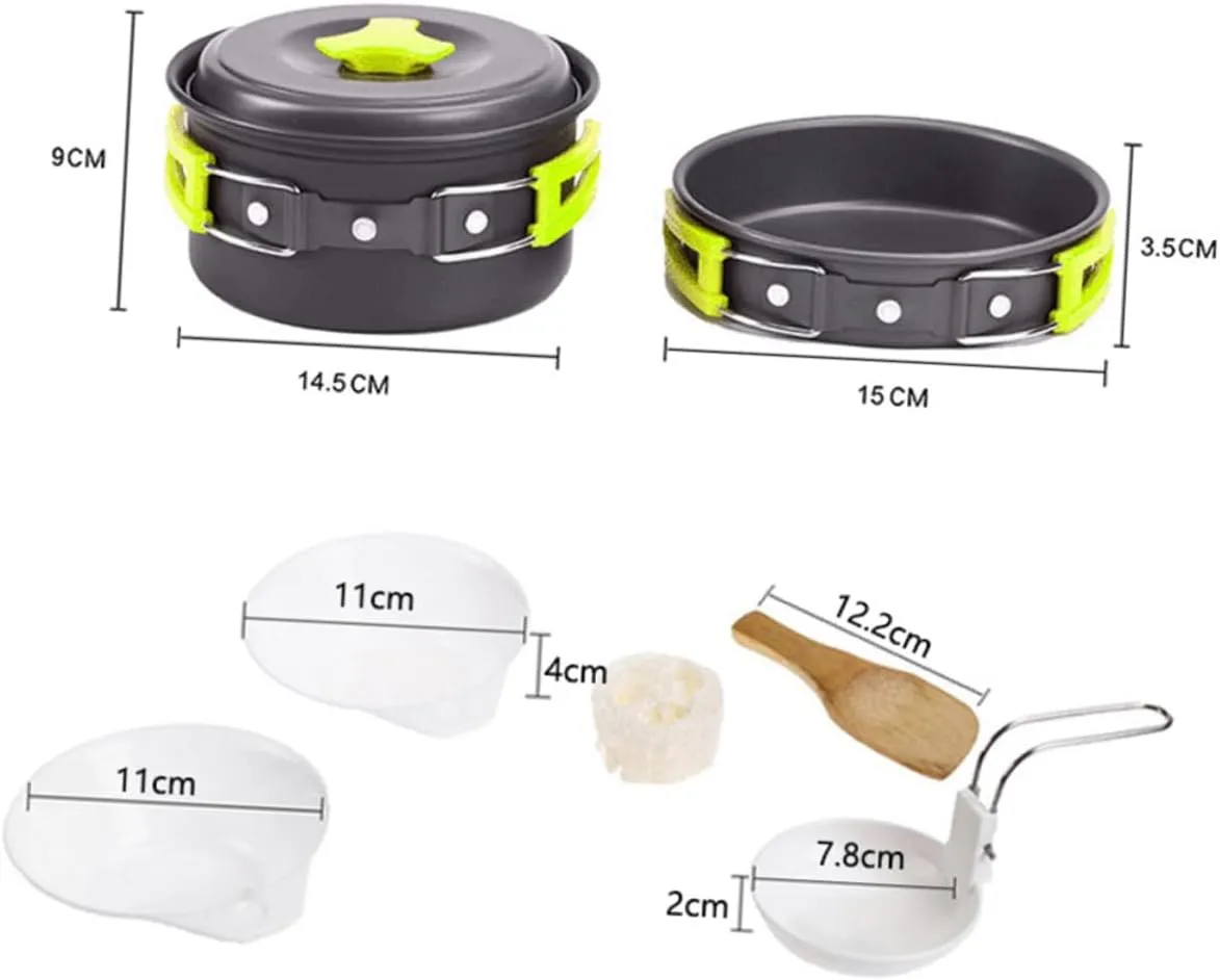 Camping Cookware Portable Cooking Pots with Folding Handle for Outdoor Activities Hiking and Picnics
