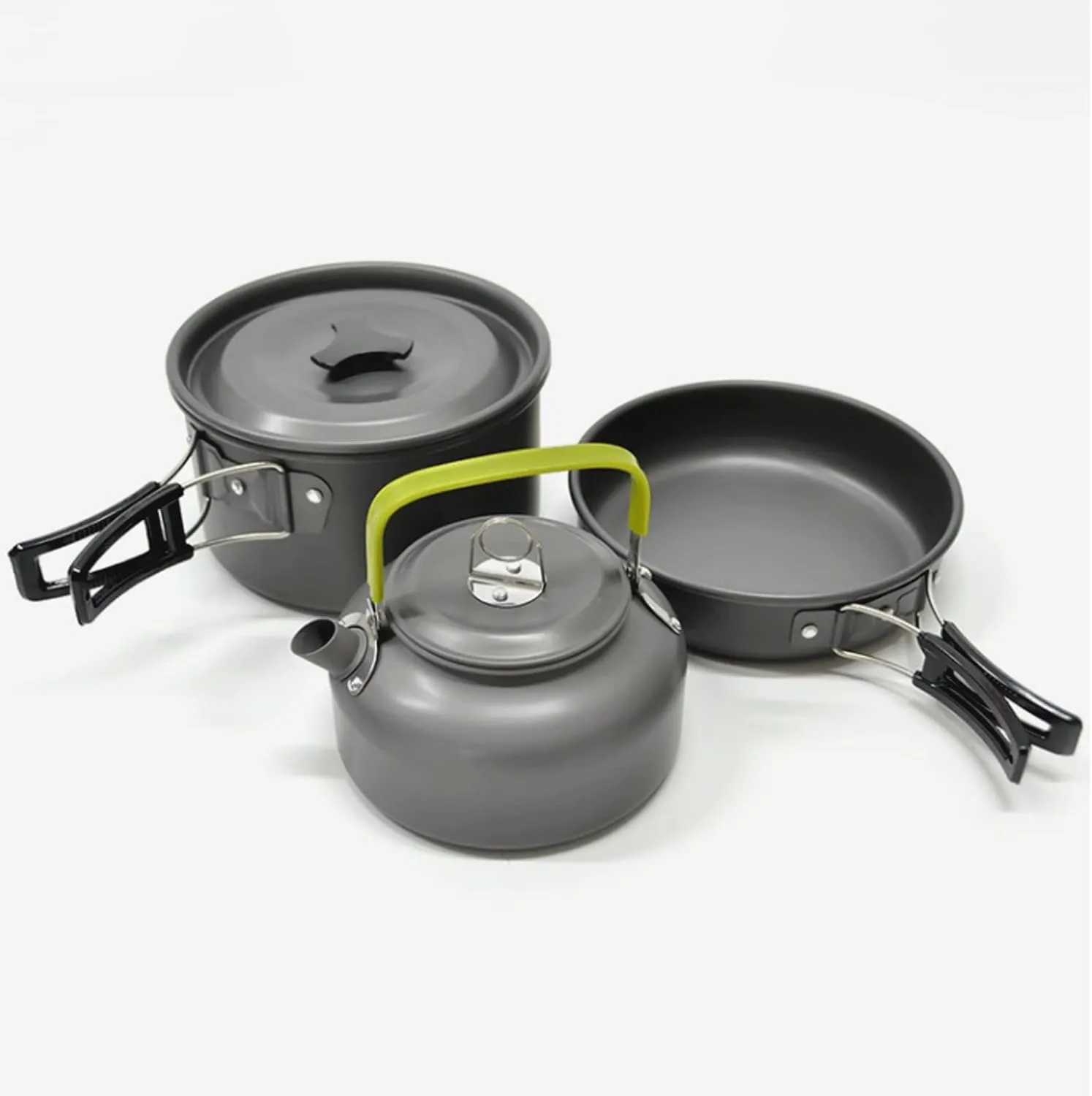 Camping Cookware Set Mess Kit, Backpacking Gear Cooking Equipment, Portable Non Stick Pot Pan Cook Camping Picnic Hiking Utensils