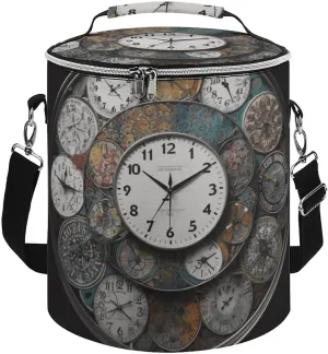 Camping Cooler Bag, Clock Art Print Portable Ice Pack Outdoor Cooler Bag Picnic Cooler Bag Foldable Cooler Bag, style