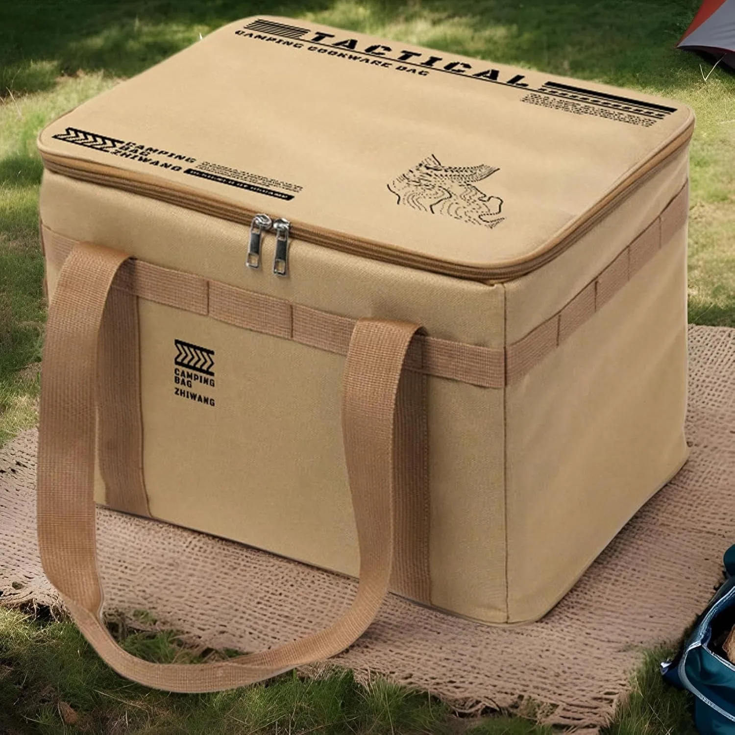 Camping Gear Organizer | Insulated Camping Duffle Bag - Heat-Resistant Cookware Organizer Pouch Large Capacity for Hiking Backpacking Beach Tents Traveling