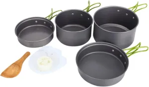 Camping Pot and Bowl Set 1 Set Outdoor Cooker Kit Non-Stick Cooking Pot for BBQ and Outdoor Kitchenware