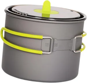 Camping Pot Cook Gear Multifunctional Foldable Handle Camping Cookware Pot Pan for Campfire Backpacking Dinner Fishing Picnic