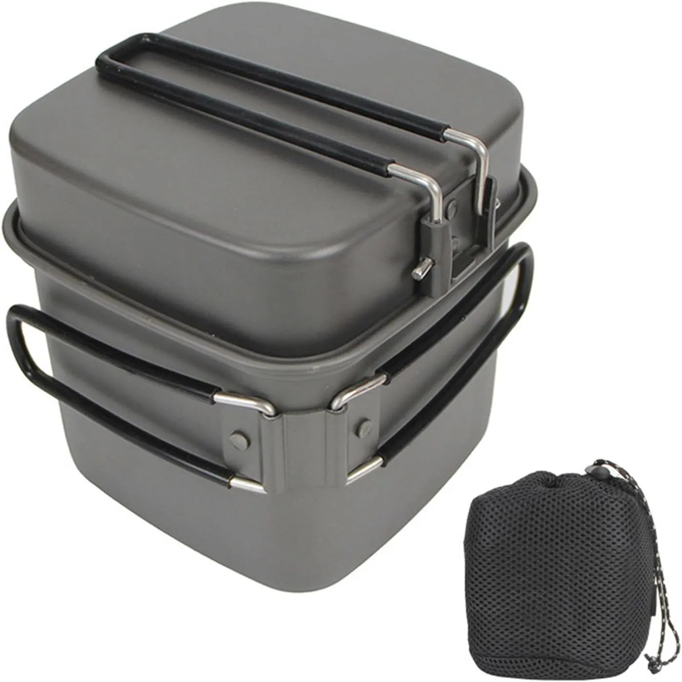 Camping Pot - Outdoor Cooking Camping Cookware Aluminum Non-Stick,Lightweight Multifunctional Camp Cooking Utensils Set for Hiking Cycling