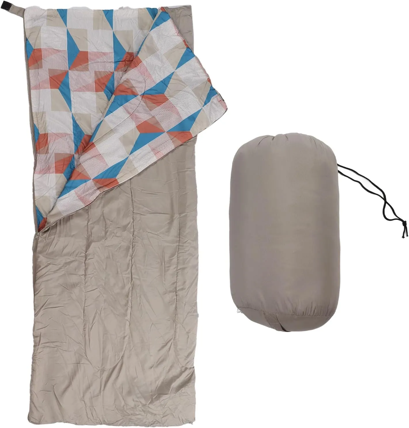 Camping Sleeping Bag, Lightweight and Warm, Color Matching Design, Summer Sleeping Bag for Adults and Kids, Traveling and Outdoor Activities, 190T Pongee and Cotton Material