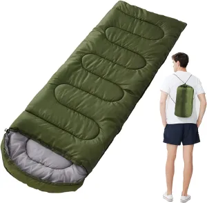 Camping Sleeping Bag,Sleeping Bag Ultralight Camping Waterproof Sleeping Bags Thickened Winter Warm Sleeping Bag Adult Outdoor Camping Sleeping Bags (Color : Green, Size : 180 * 30 * 75cm)