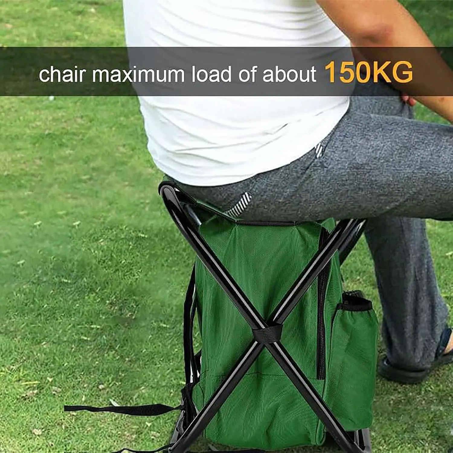 Camping Stools, Backpack Chair for Outdoor Enthusiasts, Portable Fishing Chair with Large Capacity, Durable & Compact, Gift for Men, for Camping, Hiking, Beach & Picnic Blue