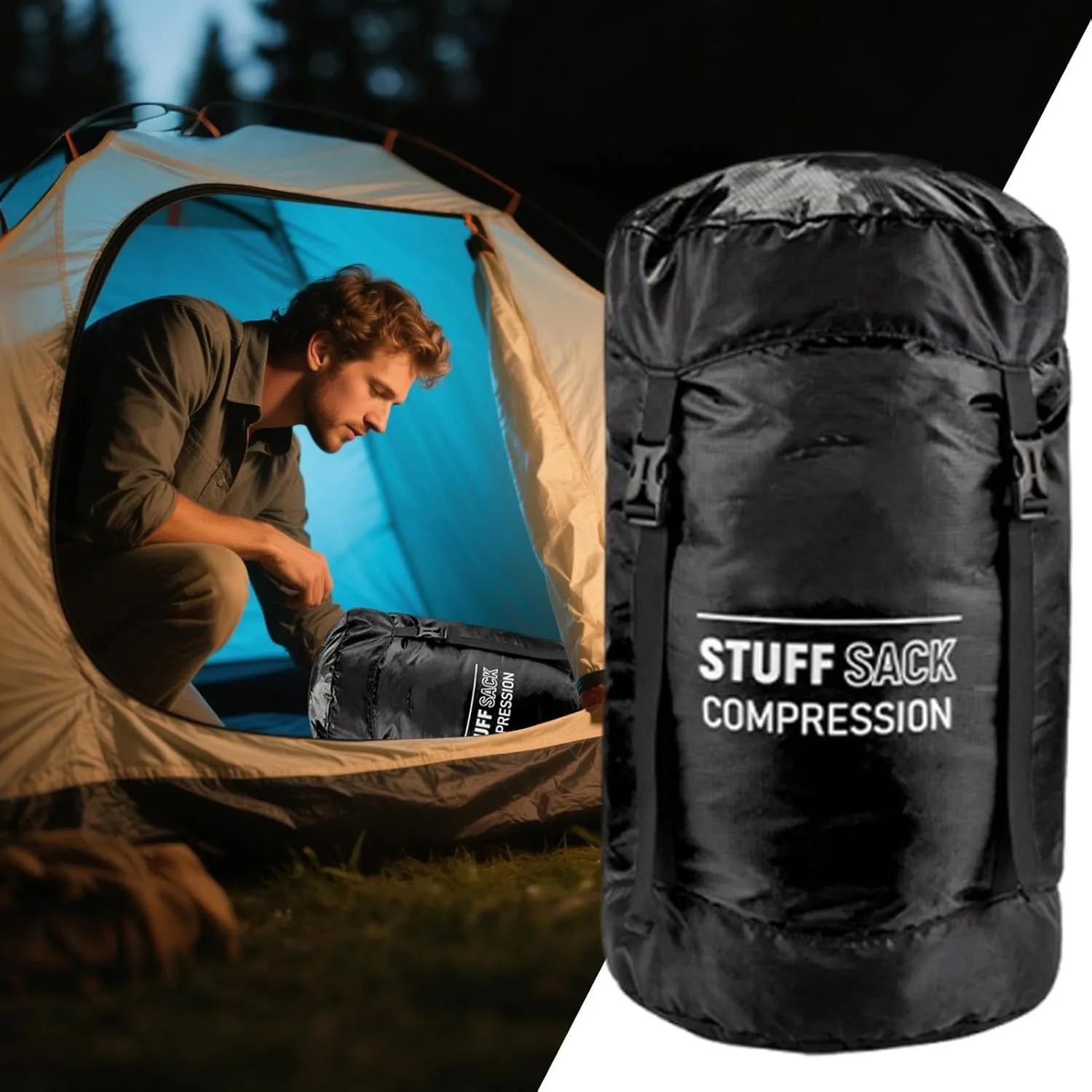 Camping Storage Sack - Sleeping Bag Stuff Sack | Sleeping Bag Compression Sack | Waterproof Dry Bag Set, Compression Sack, Lightweight Outdoor Gear, Breathable Hiking Supplies for Adventures