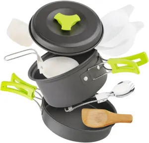Camping Supplies 1 Set Nonstick Camping Pot Collapsible Aluminum Cookware for Hiking Safe Cooking for Outdoor Adventures